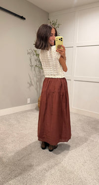 Pointelle Knit Top | Cream
