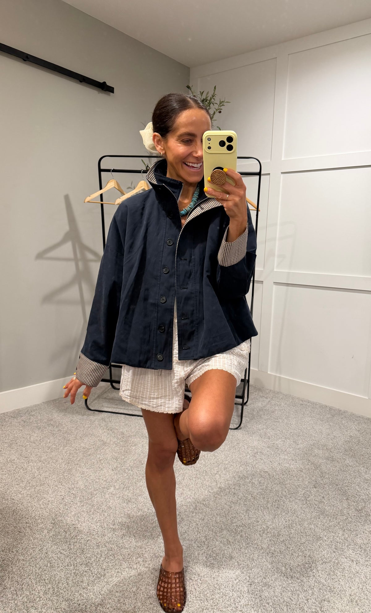 City Jacket | Navy/Plaid