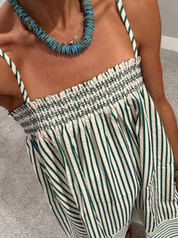 Jade Striped Dress | Green/Cream