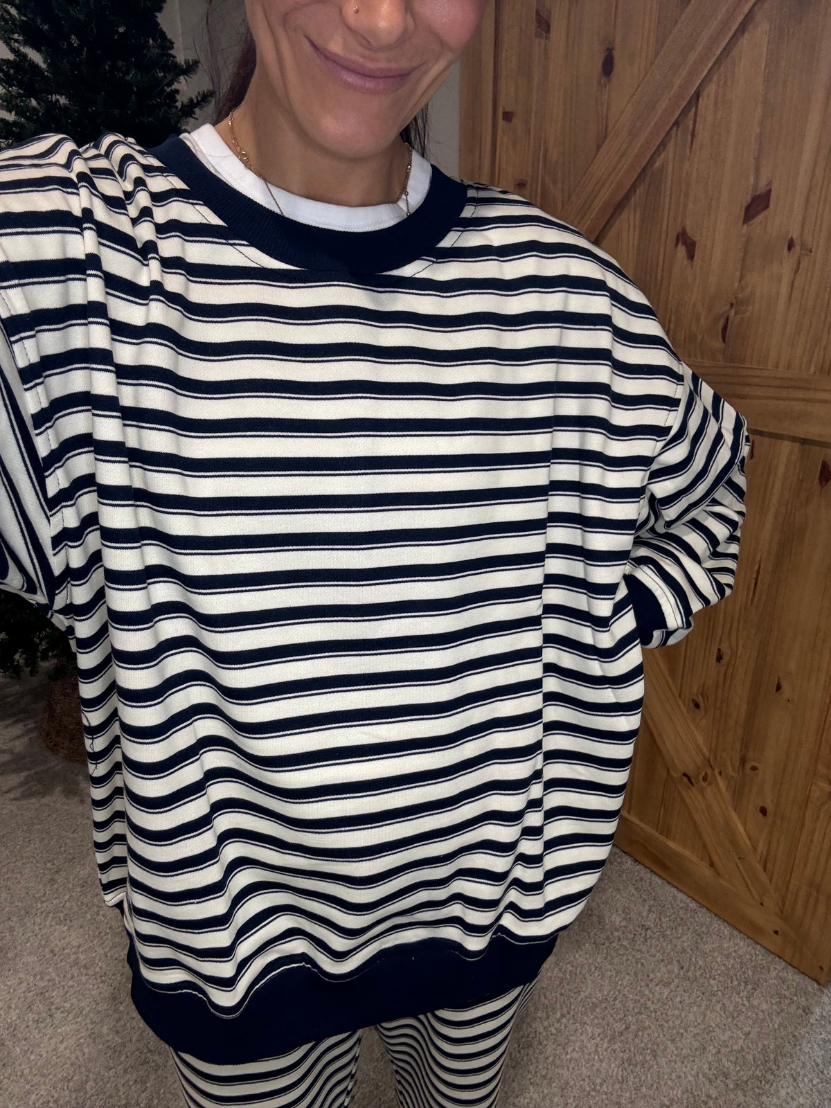 Crew Navy Striped Sweatshirt