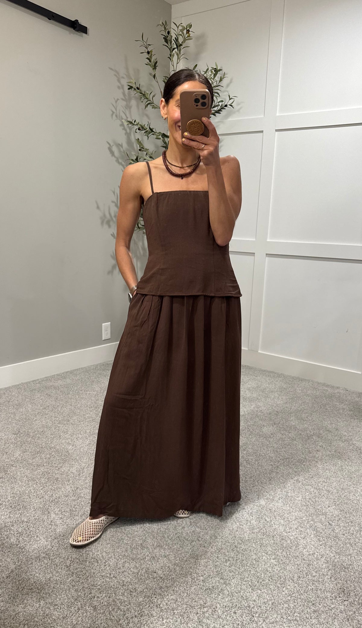 Claire Cami Dress | Brown