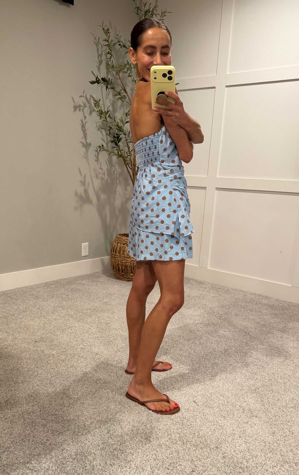 Anita Asymmetric Top Polka Dot Set