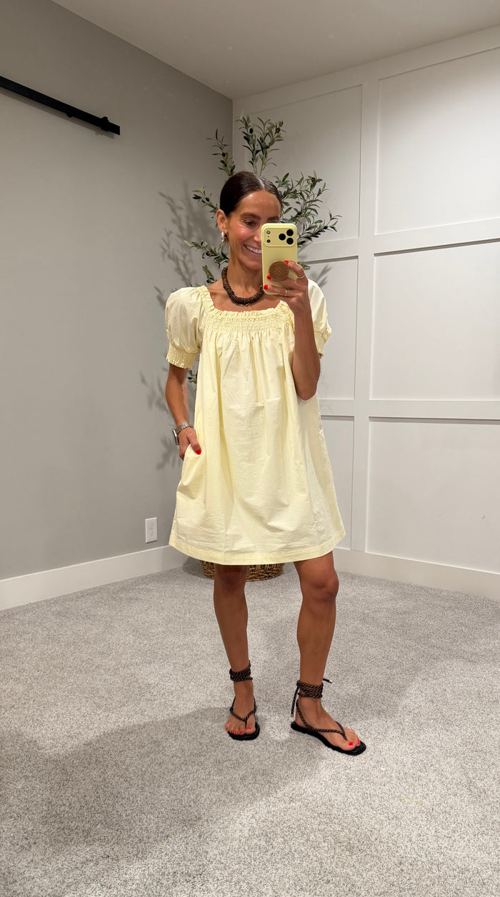 Bianca Babydoll Dress | Butter Yellow