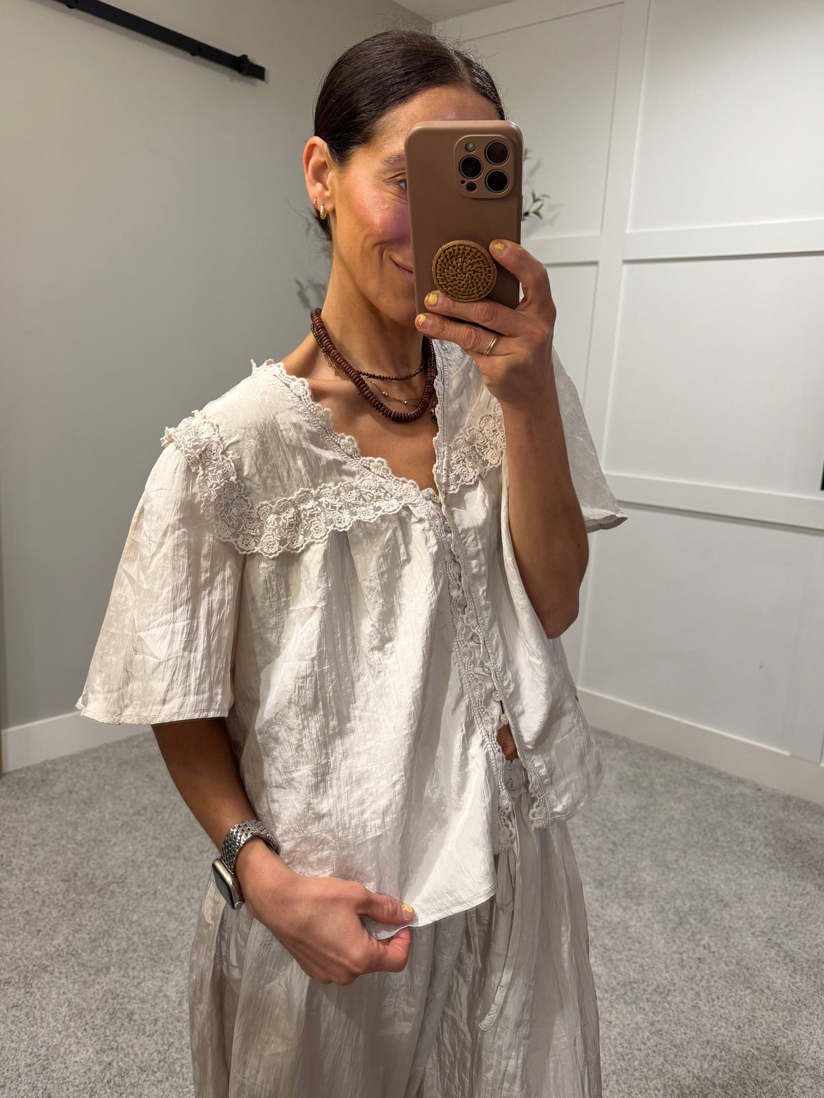 Fiona Lace Top | Natural