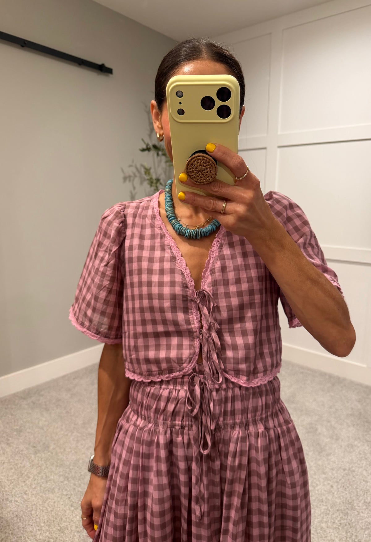 Margot Gingham Set | Mauve