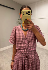 Margot Gingham Set | Mauve
