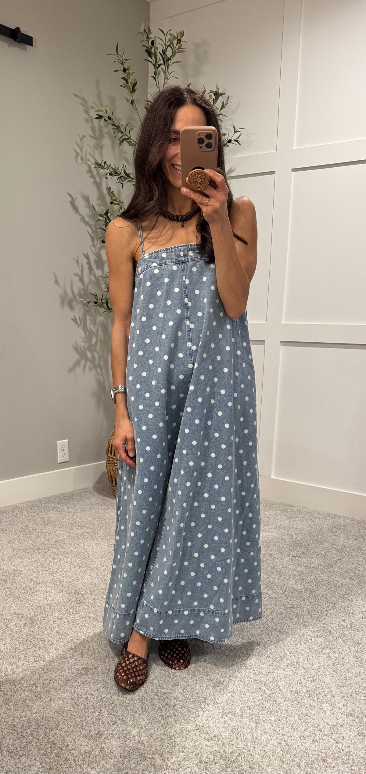 Blair Polka Dot Denim Dress