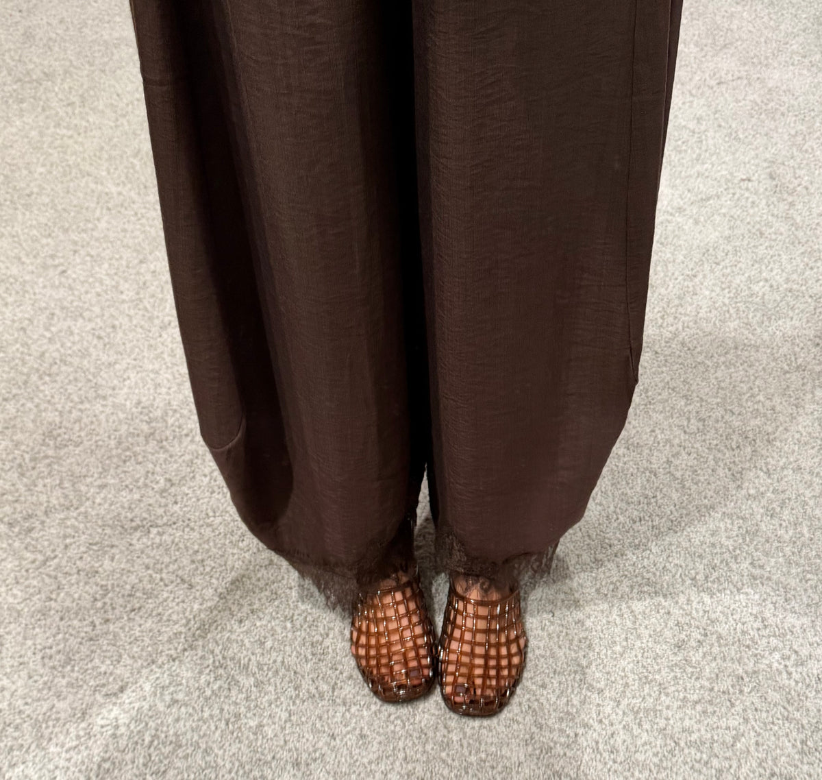 The Rosalie Lace Trim Pants | Espresso