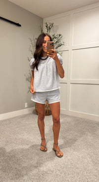 Anastasia Plaid Set | Dusty Blue/Grey
