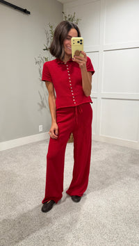 Nara Knit Set | Berry Red