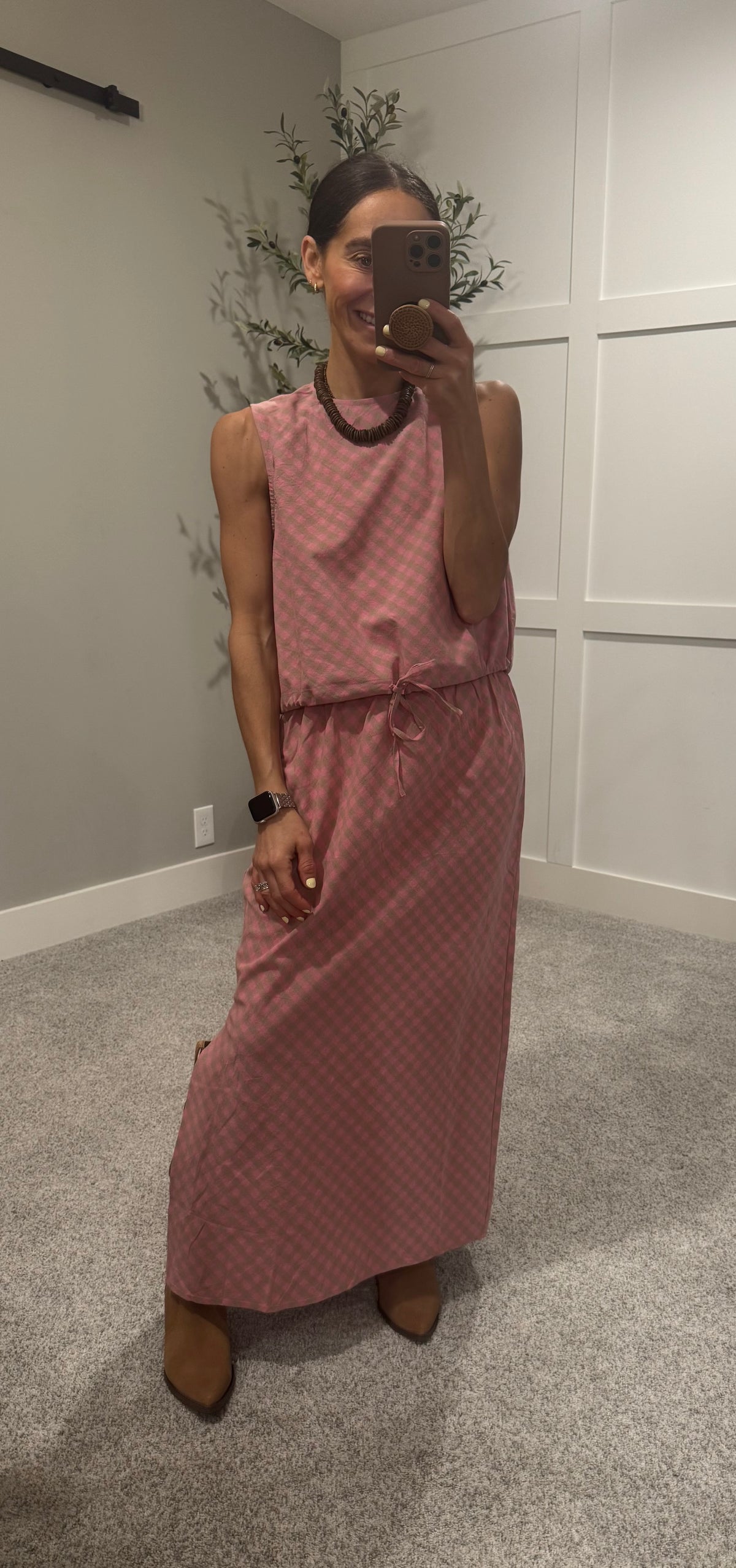 Sally Plaid Set | Pink/Mocha