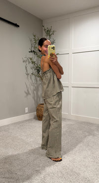 Olivia Plaid Set | Olive/Taupe