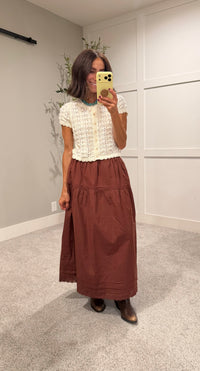 Pointelle Knit Top | Cream