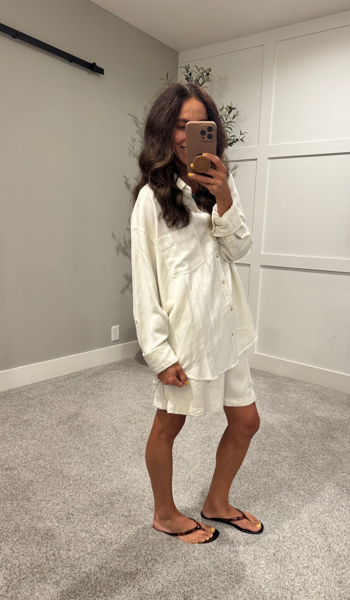 Kate Oversized Tencel Button-Up | Milk