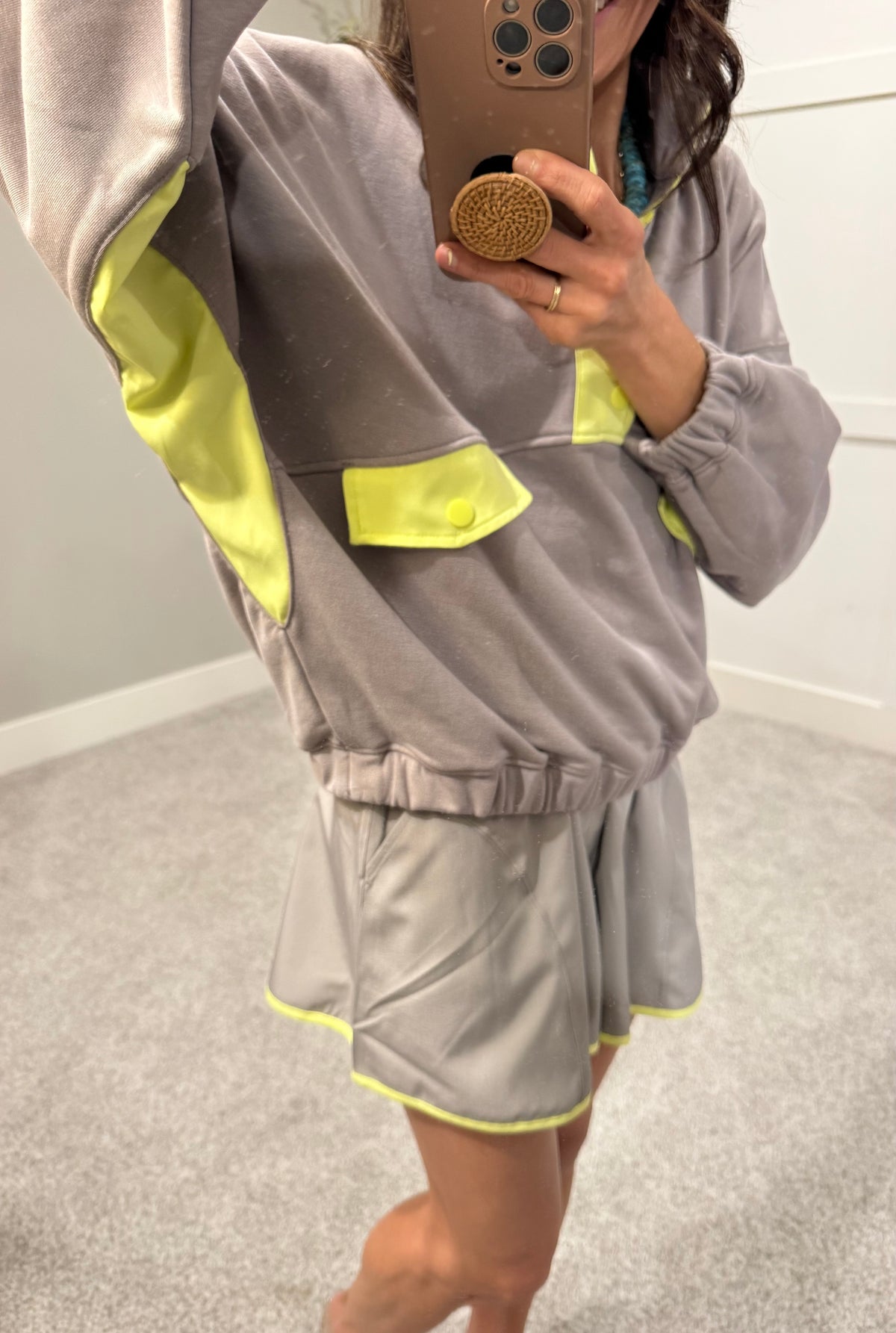 Ava Set | Stone Taupe/Lime