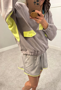 Ava Set | Stone Taupe/Lime