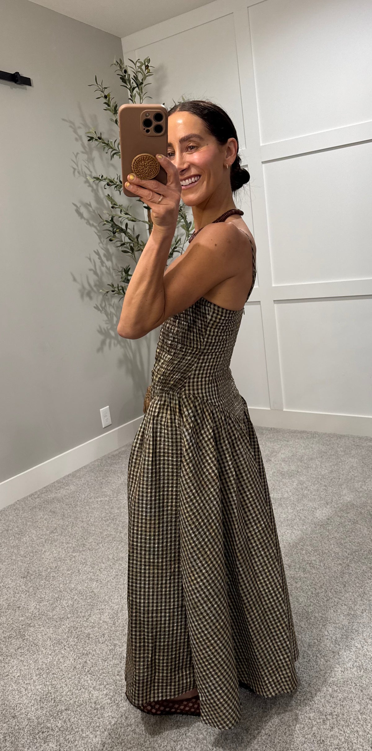 Talia Gingham Midi Dress