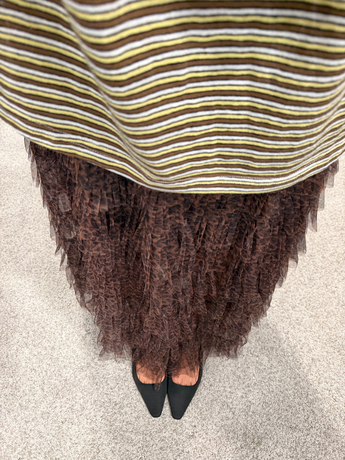 Perfectly Oversized Striped Tee | Black/Brown Stripe