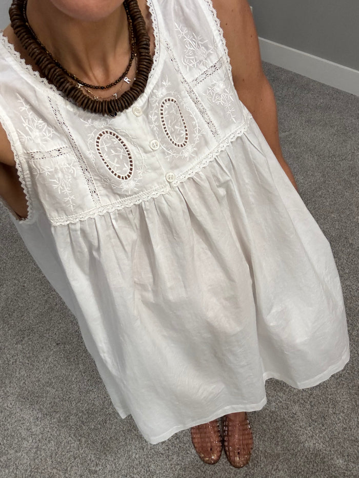 Darcy Babydoll Dress | White
