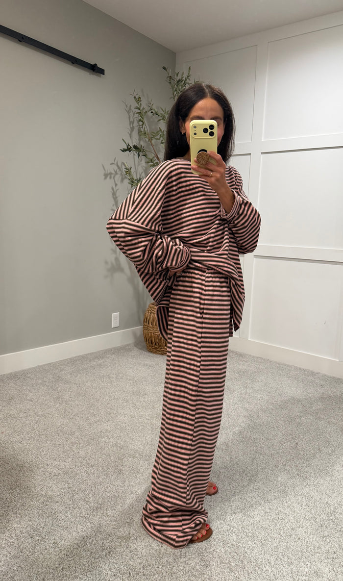 Morgan Pants | Pink/Brown