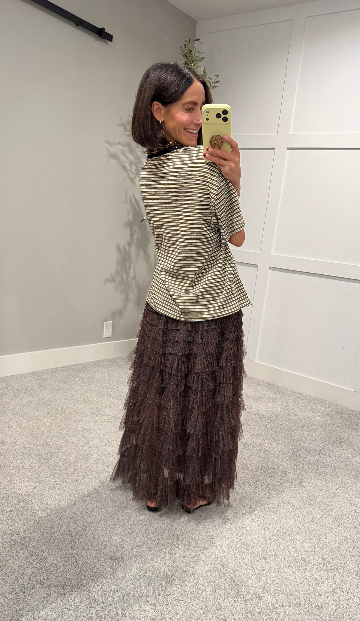Perfectly Oversized Striped Tee | Black/Brown Stripe