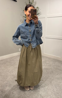 Acid Wash Denim Top