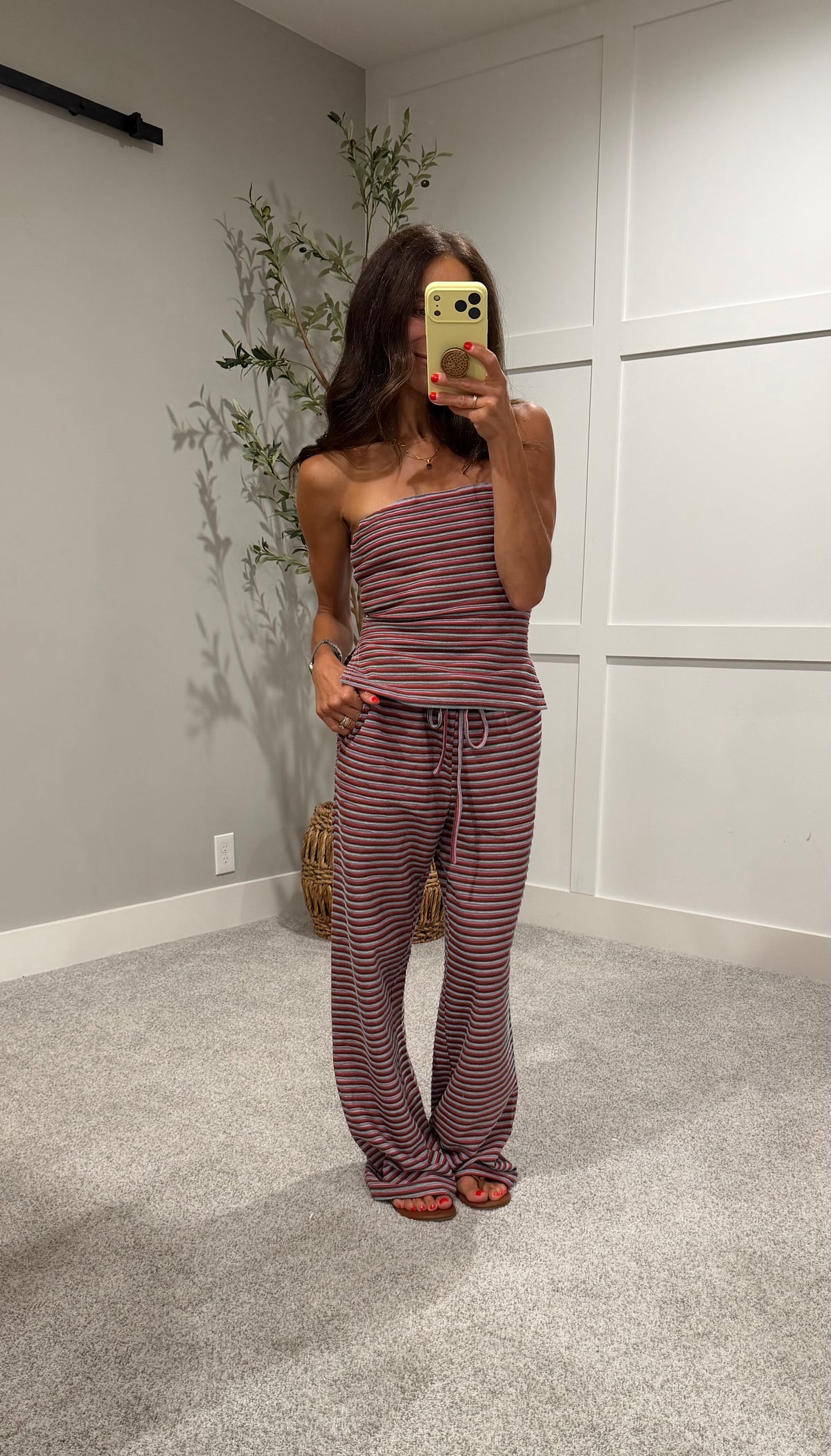 Sandy Strapless Set | Lavender Stripe