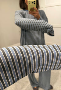 Langston Striped Set | Blue/Grey