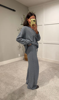 Langston Striped Set | Blue/Grey