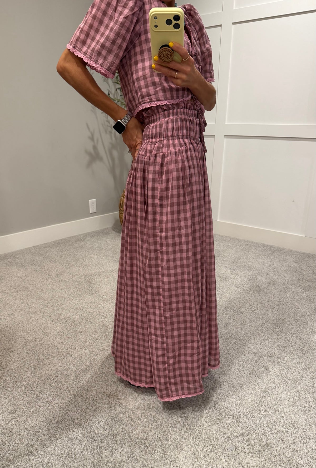 Margot Gingham Set | Mauve