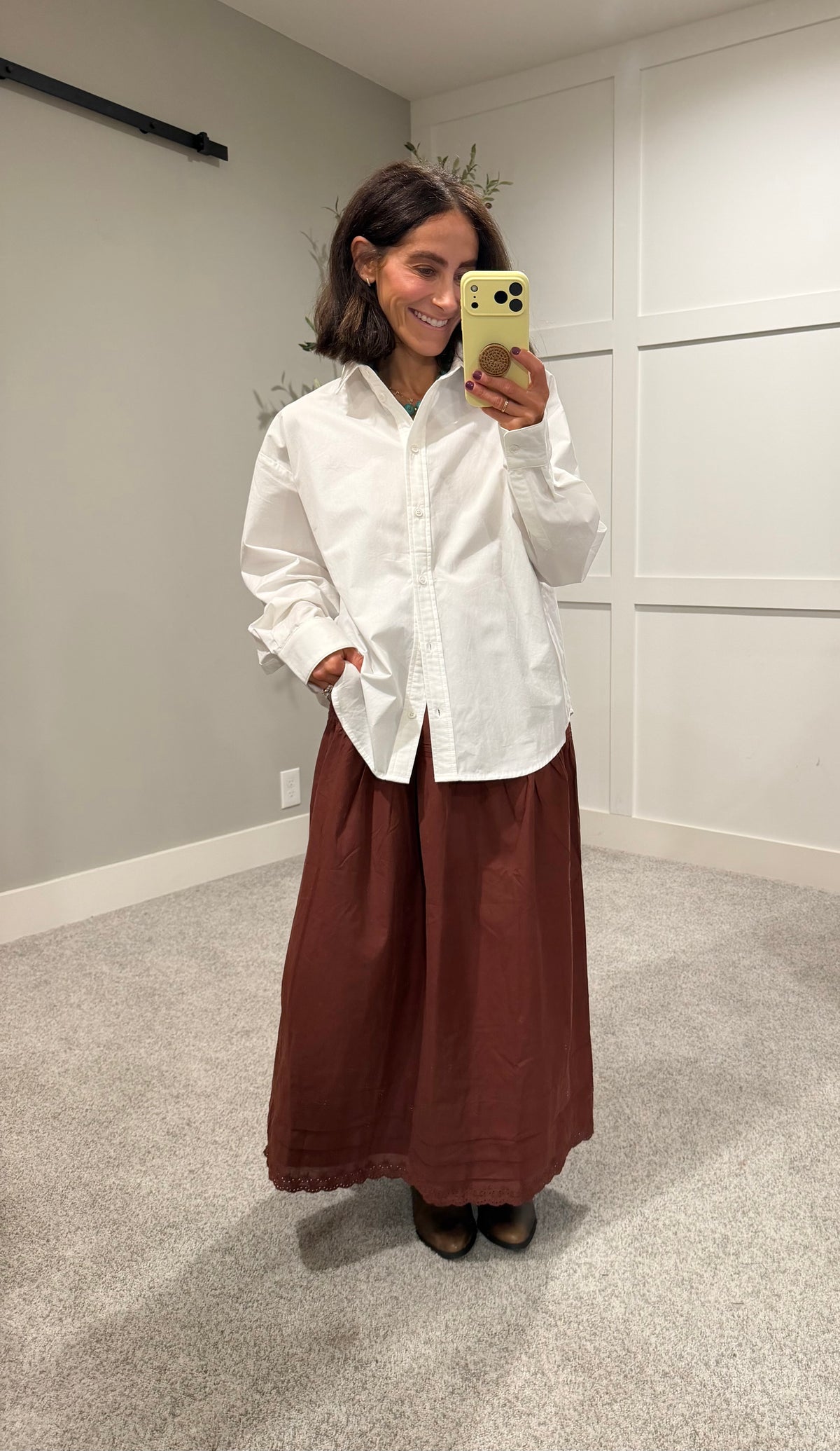 Poplin Skirt | Brown