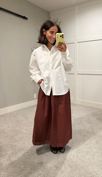 Poplin Skirt | Brown