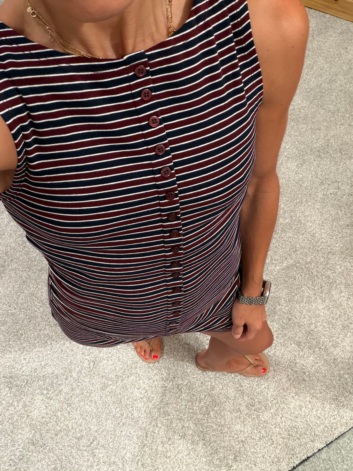 Midnight Stripe Top | Burgundy