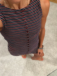Midnight Stripe Top | Burgundy