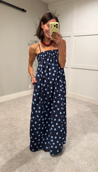 Ari Polka Dot Maxi Dress | Midnight