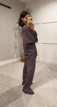 Lorenze Striped Set | Maroon Multi Stripe