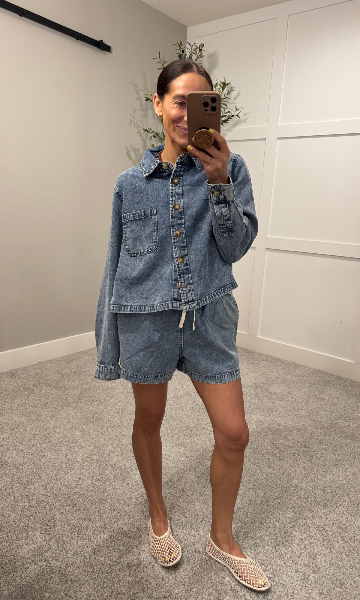 Acid Wash Denim Top