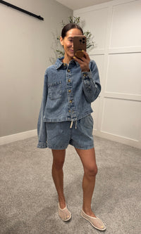 Acid Wash Denim Top