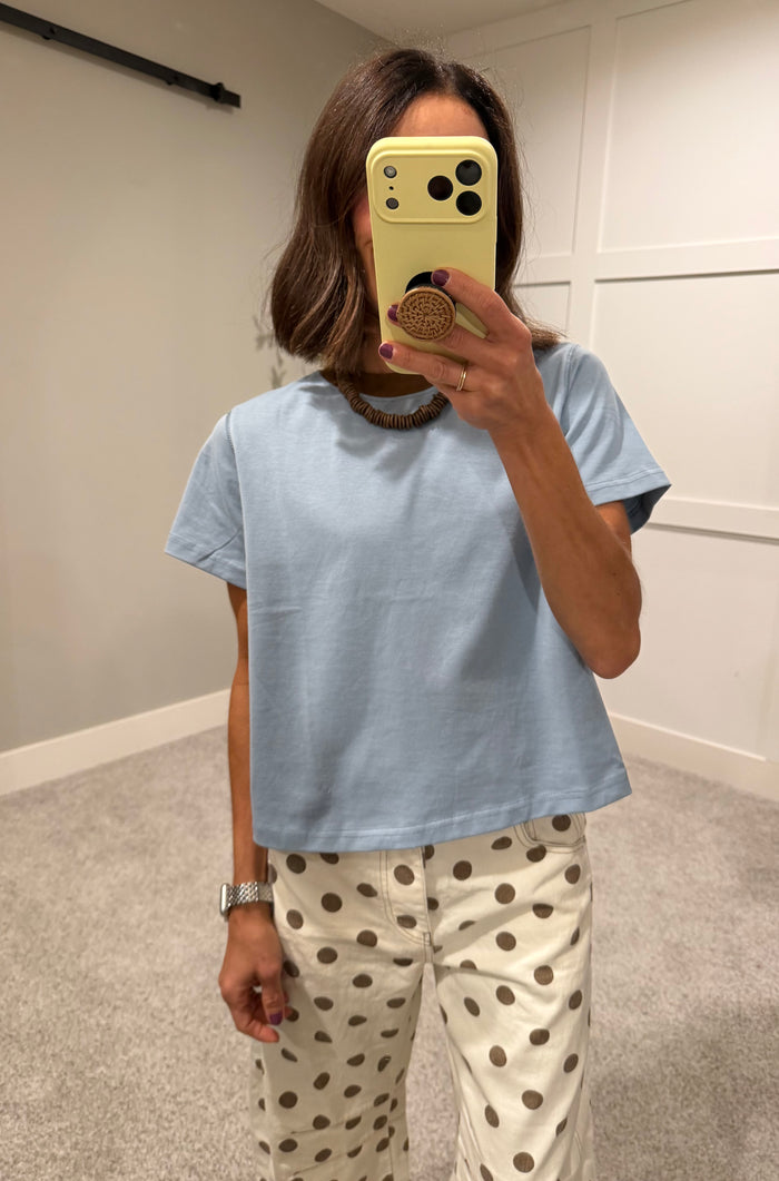 The Chloe Top | Blue/Brown