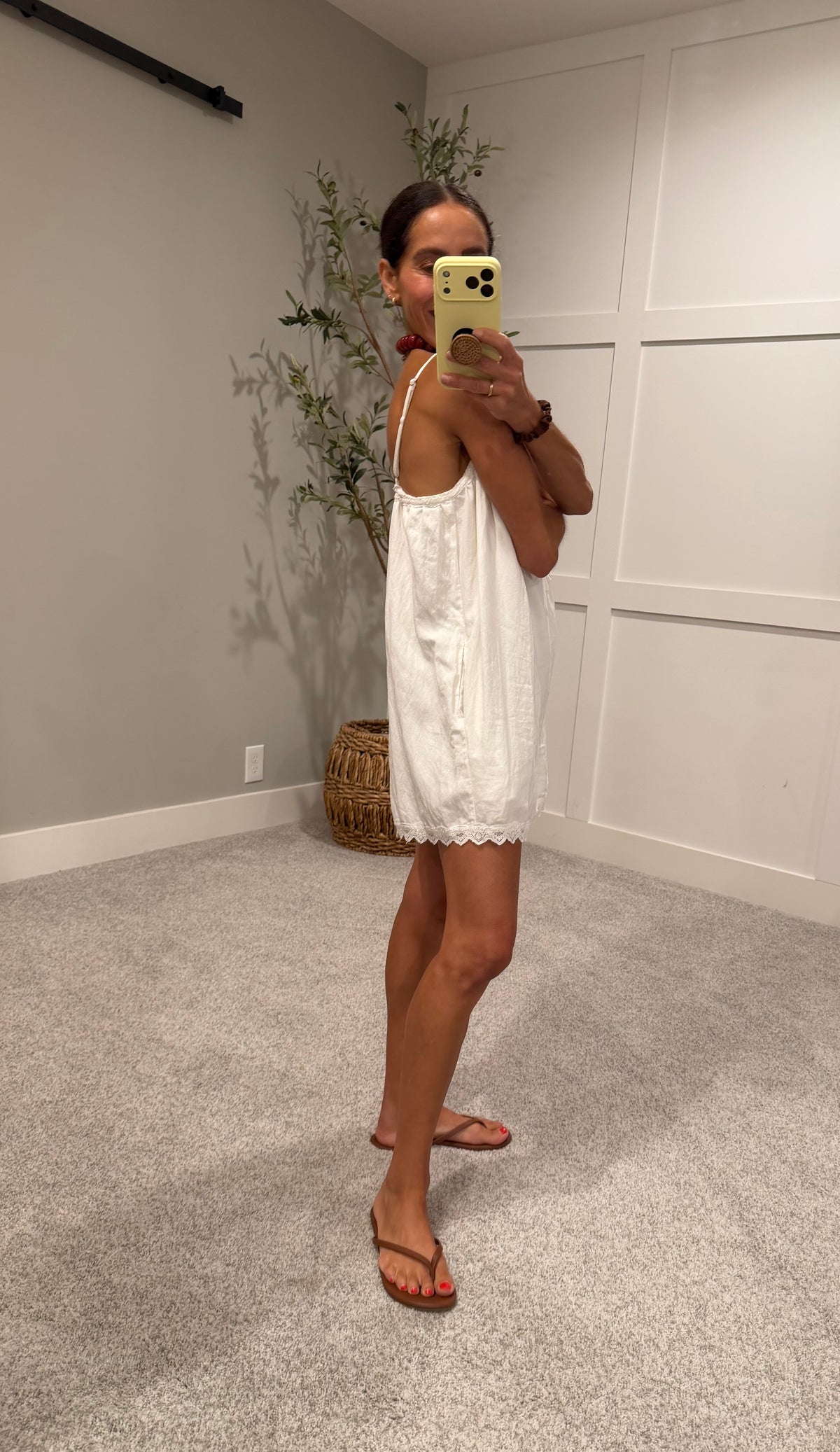 Summer Lace Trim Romper | White
