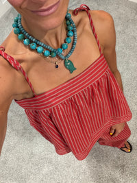 Monica Striped Set | Red