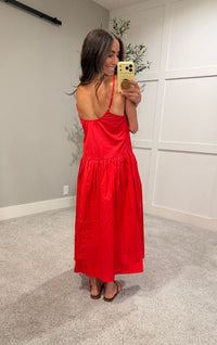 Poppy Poplin Dress | Red