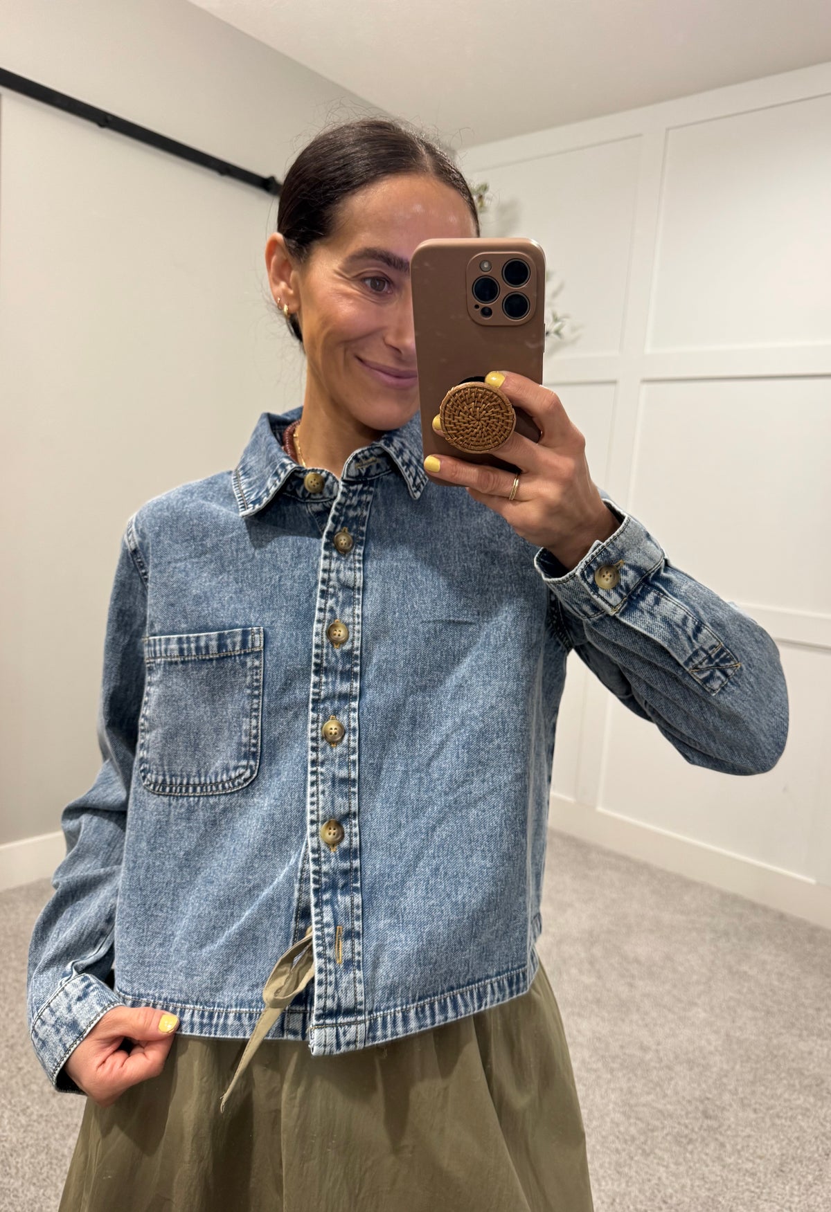 Acid Wash Denim Top