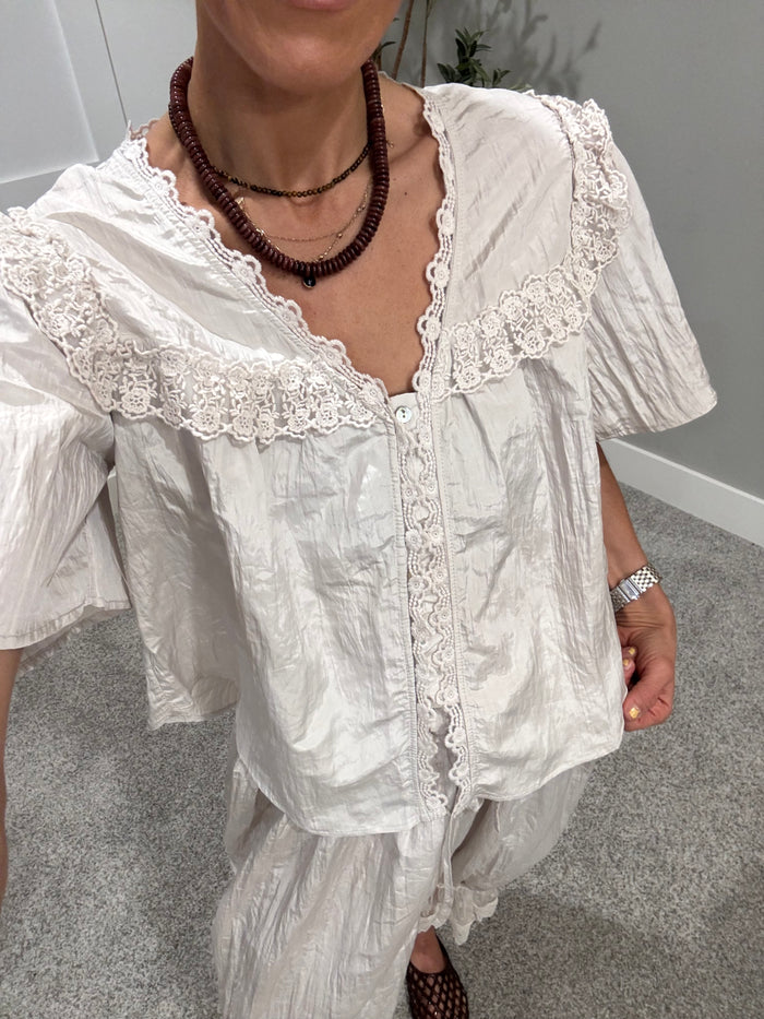 Fiona Lace Top | Natural
