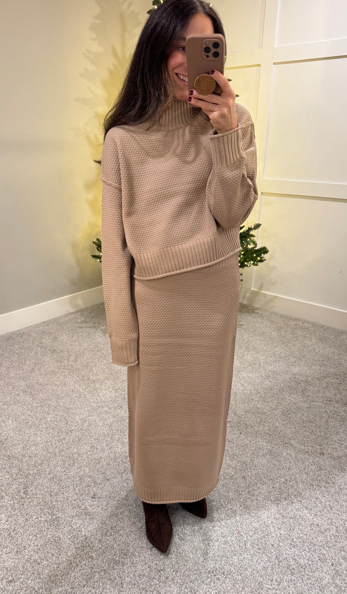 Textured Knit Sweater | Tan