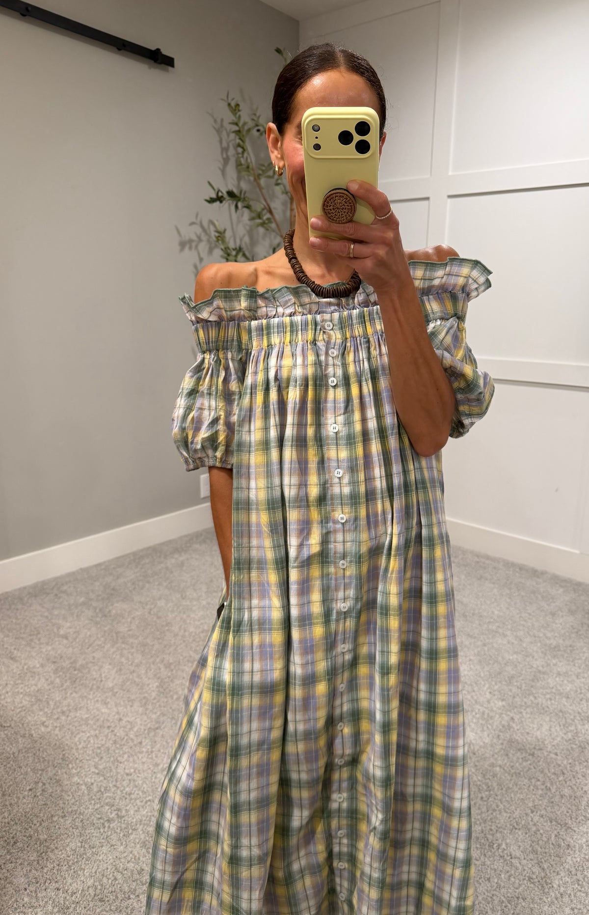 Charlotte plaid maxi dress | Sage