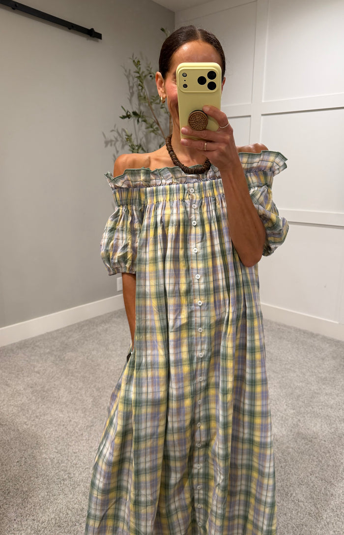 Charlotte plaid maxi dress | Sage