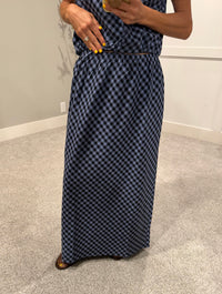 Sally Plaid Set | Navy/Blule