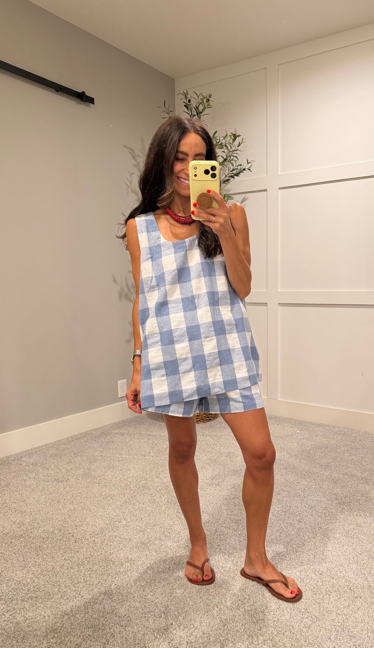 Kara Plaid Set | Blue