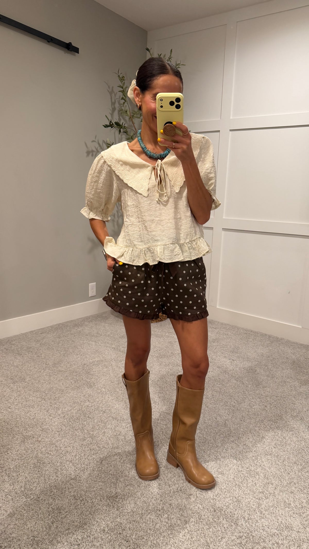 Wilder Cream Embroidered Collar Blouse
